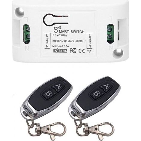 Interruttore Remoto Senza Fili Wireless Smart Switch 2 Telecomandi 433MHZ DW1126