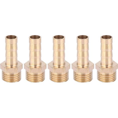 5 Stück G1/4 Außengewinde-Schlauchverbinder aus Messing für Gas- und Flüssigkeitsleitungen, 8 mm