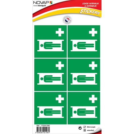 Planche 6 Pictogrammes 80X80mm - Civière - 4241081