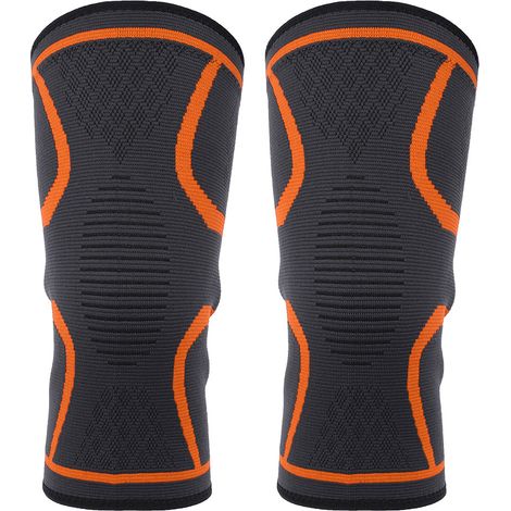 Genouillère de Sport Élastique Orange pour Fitness, Course et Cyclisme (1/5)