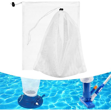 Bolsas de limpieza para piscinas de 2 piezas, bolsas de filtro para piscinas, bolsas de filtro de malla fina con cordón, para aspiradora de piscinas (1/5)