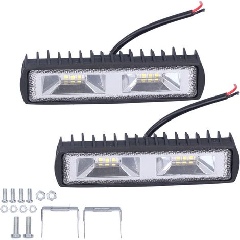 Coppia di barre luminose da lavoro da 12 LED 36 W 12-24 V, faretti per moto, camion, barche, trattori, rimorchi fuoristrada. (1/4)