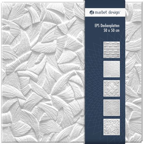 Marbet Design dalles plafond en polystyrène EPS 6 décors différents 50x50cm paquet économique: Zefir, 2 m² / 8 panneaux