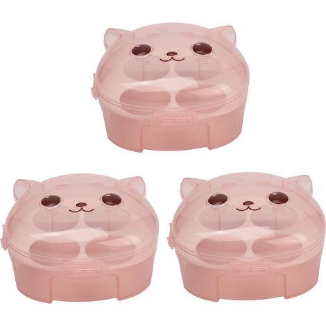 Boîte De Rangement Éponges Maquillage - Support 4 Fentes Transparent Anti-Poussière - Pour Voyage Et Salle De Bain - Lot De 3 (1/5)