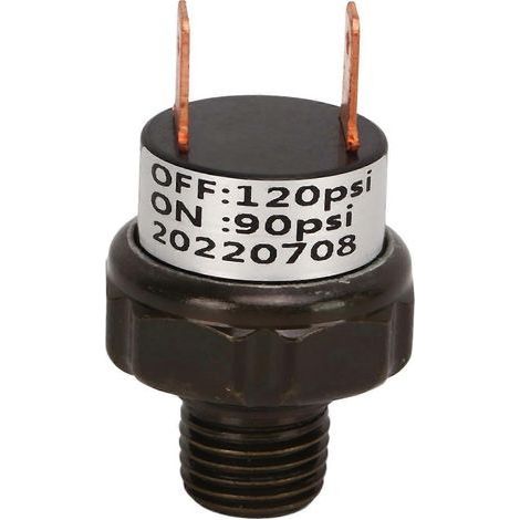 Interrupteur de régulation de pression pour compresseur d'air, vanne en acier inoxydable, pièce de rechange pour klaxons de train (90-120 psi). (1/5)