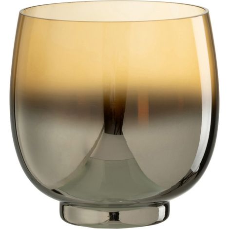 Photophore Rond Déco "Verre Fumé" 14cm Argent (1/3)