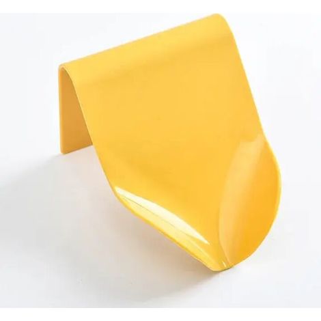 Porte-savon mural Porte-savon pour salle de bain Porte-savon auto-adhésif Conteneur de savon en plastique Accessoires de salle de bain Jaune (1/2)