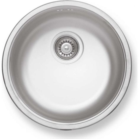 Novaservis Lavelli - Lavello circolare, diametro 43 cm, con troppopieno, acciaio inox DR43