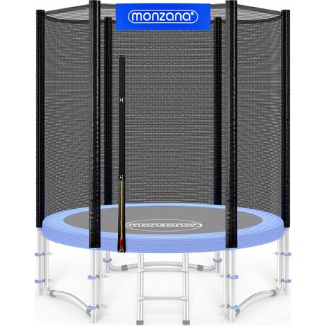 MONZANA® Filet de sécurité pour trampoline résistant filet rond entrée zippée refermable Dimension au choix-244cm Ø38mm