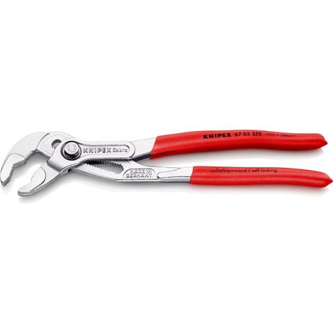 KNIPEX 87 03 250 Cobra® Pinza regolabile di nuova generazione per tubi e dadi Rivestita in plastica antiscivolo cromata 250 mm