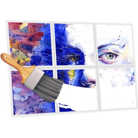 Blanc Chaud - Pack personnalisable de 6 dalles LED imprimées - 60x60cm - Fabriqué en France (alimentation non fournie)