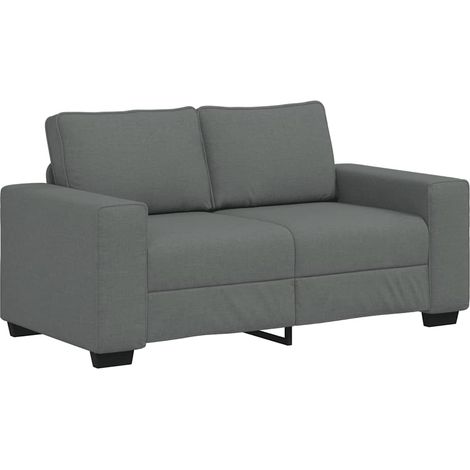 Canapé Sofa à 2 places gris foncé 160x77x82 cm tissu (1/5)