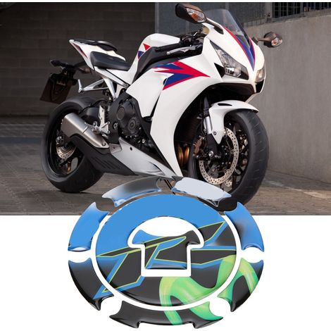 Autocollant réfléchissant pour bouchon de réservoir d'essence de moto Honda CBR1000RR, bleu-vert (1/5)