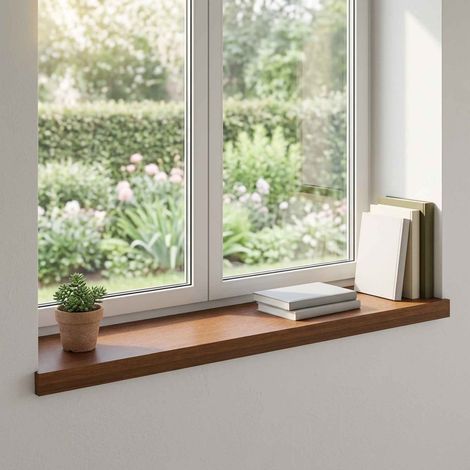 vidaXL Window Sills 2 pcs Dark Brown 90 x 25 x 2 cm Solid Oak Wood (1/5)