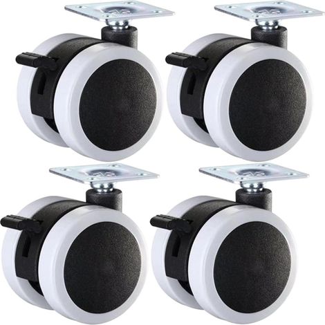 Roulettes pivotantes Healeved (lot de 4) avec freins, en polyuréthane, pour chaises et meubles