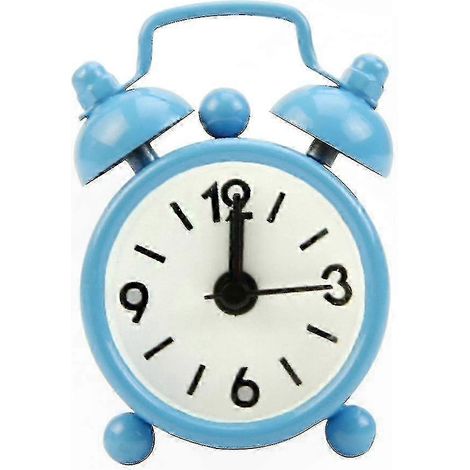Réveil analogique rond, design adorable pour bureau ou chevet, fonctionne sans fil grâce à piles, horloge compacte et pratique pour la maison (1/4)
