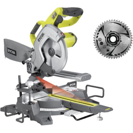 Confezione RYOBI Troncatrice radiale elettrica EMS216L - 1500W - 216mm - lama in metallo duro - SB216K16T48A1 (1/5)