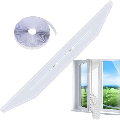 Joint De Fenêtre Pour Climatiseur Mobile,Kit Fenêtre pour Climatiseur Sans Perçage Écran Adhésif Remplacement Maison Garage Camping-Car Courants d'Air Été Hiver