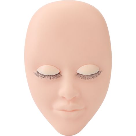 Poupée tête mannequin cils réutilisable en caoutchouc souple 3D, paupières remplaçables pour entraînement extension de cils doubles, rose (1/5)