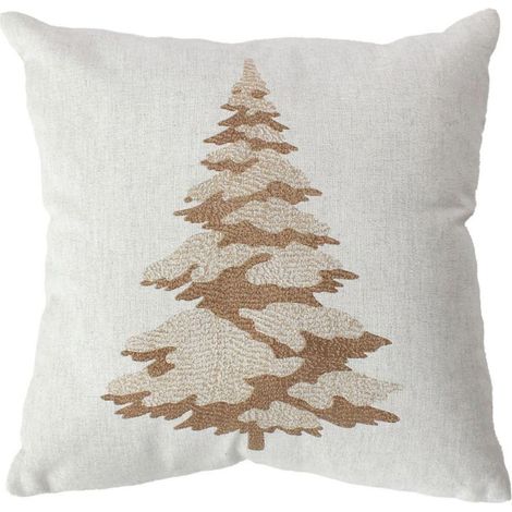 Coussin Déco de Noël "Ebène" 40x40cm Écru & Or (1/3)