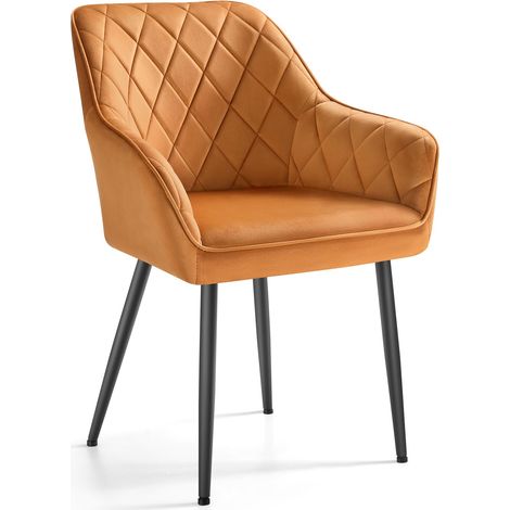 Chaise Salle à Manger, avec Accoudoirs, Revêtement en Velours (1/5)