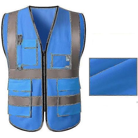 Gilet de sécurité réfléchissant, couleur vive, multipoches, compatible avec les mineurs de charbon, respirant. (1/4)
