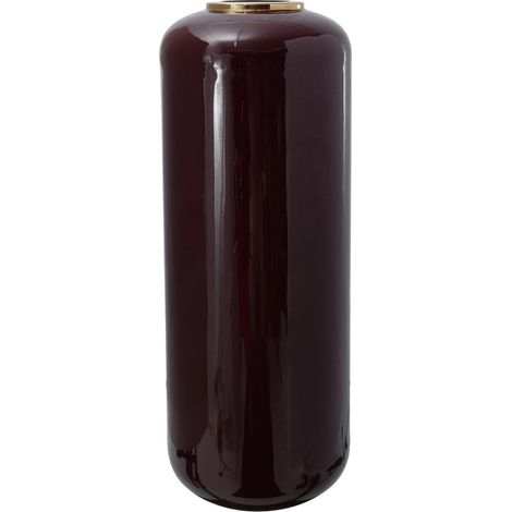 Vaso da terra Art Deco in metallo bordeaux e oro (1/3)