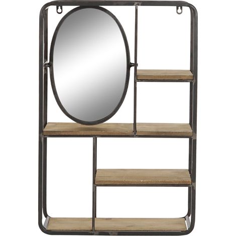 DKD Home Decor Étagère noire et marron clair moderne 39,5x13,5x60 cm (1/5)