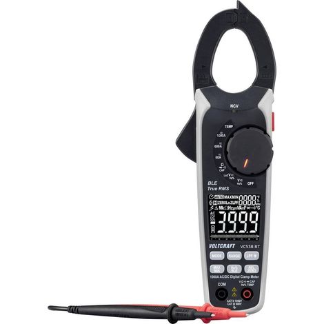 VOLTCRAFT VC538 Pinza amperometrica digitale CAT III 600 V, CAT II 1000 V Display (Counts): 6000