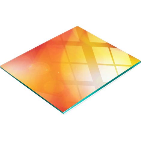 Tabla de cortar decorativa de cristal para cocina, fondo naranja, 60x52 cm (1/5)