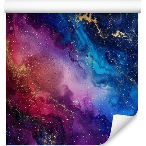 Papier peint bleu encre et violet, fond indigo pour salon et chambre 50x1000 (1/5)