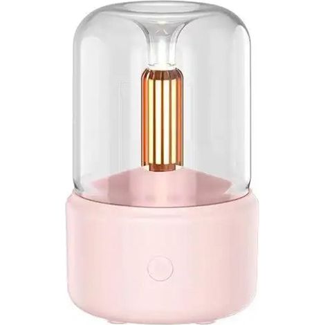 Diffusore di aromi rosa. Atomizzatore di oli essenziali - Umidificatore - Design industriale - Lampada diffusore - Diffusore con lampada - Illuminazione LED d'atmosfera (1/3)