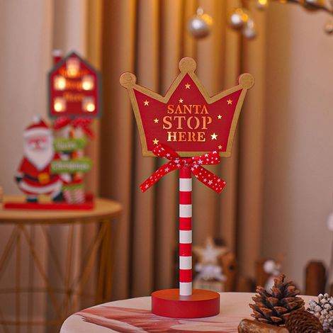 Luminaire Décoratif Rue De Noël - Panneau En Bois Avec Lumières Led - Pour Fenêtre Bureau Arbre À Noël Salle À Manger Salon Chambre Terrasse - 1 Pièce (1/5)