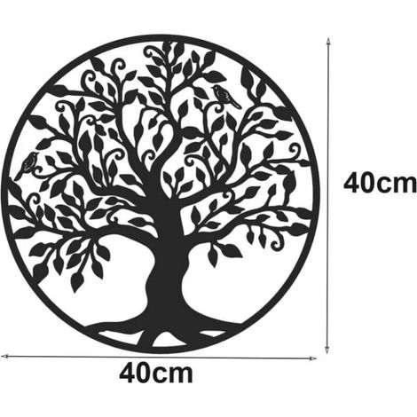 Décoration murale arbre de vie en métal, Art de Silhouette, cadeau d'intérieur, d'extérieur, décoration de jardin et de maison (1/4)