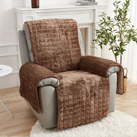 Housse de fauteuil inclinable en flanelle épaisse et chaude, antidérapante, convenant aux salons et aux bureaux, et pouvant également servir de décoration intérieure.