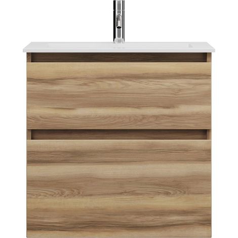 burgbad Lin20 Lavabo bajo para lavabo blanco brillante con mueble