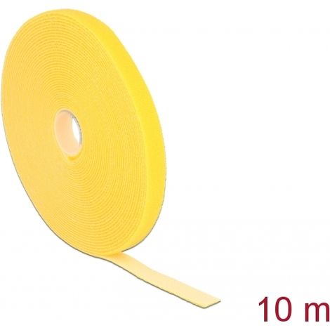 Delock Cinta de gancho y bucle en rollo LA 10 m x AN 13 mm amarillo
