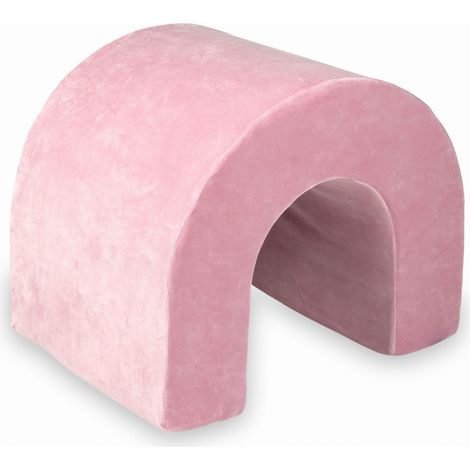 Spielplatztunnel aus samtweichem, rosa Schaumstoff (1/3)