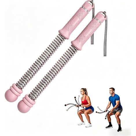 Corde de Combat sans Fil, équipement Fitness Gain de Place, réglable, poignée Silicone, entraînement Complet du Corps, Musculation et brûlure de Graisse pour débutants et confirmés (Rose) (1/5)