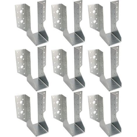 Lot de 10 chaussons de poutre type A 50 mm – Connecteurs en tôle d'acier galvanisée – Charge maximale 19,6 kN – Pour structures en bois- (1/5)