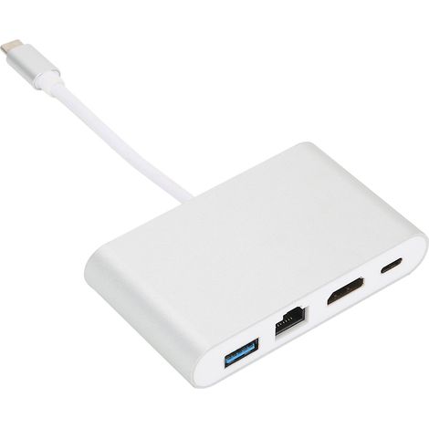 Adaptateur réseau 4-en-1 USB 3.0 RJ45 vers HDMI 4K pour téléviseurs projecteurs Huawei P20/OS X/S8 (1/5)