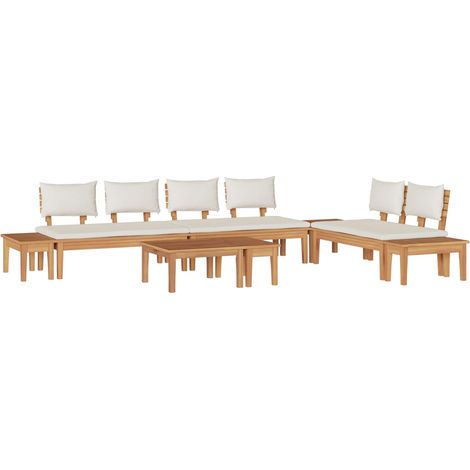 Ensemble de canapé de jardin 5 pcs Mobilier de jardin Marron et Crème (1/5)
