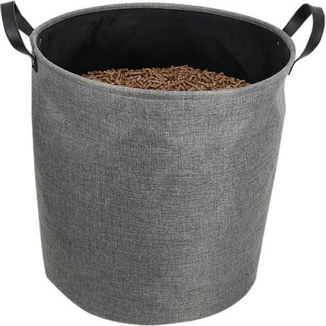 Sac À Granulés - Tissu - 60 L - 30 Kg - Ø 44 X H 45 Cm - Pour Poêle À Granulés (1/3)