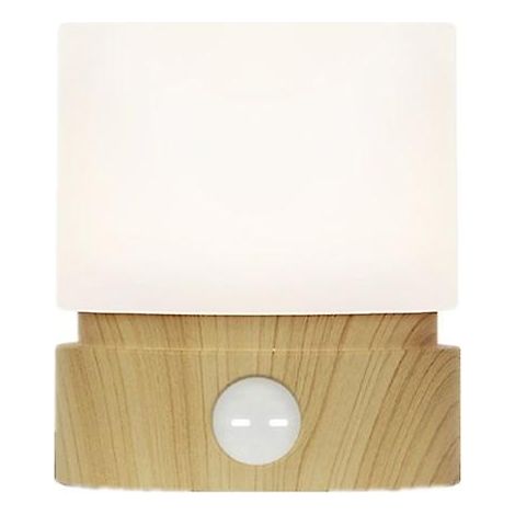Minuteur veilleuse, lampe de chevet, lampe de bureau, veilleuse pour l'aide au sommeil, veilleuse, aspect bois, lampe LED rechargeable, intensité réglable, fonctionne sur piles [classe (1/3)