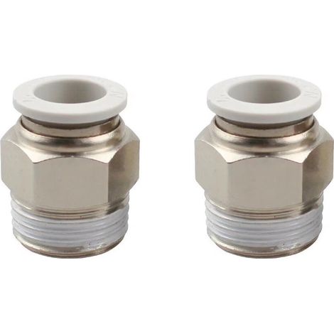 Connecteur Rapide d'air raccords Pneumatiques Rapides Dia LEMROE 2pcs 8mm(Blanc PT1/4) (1/5)