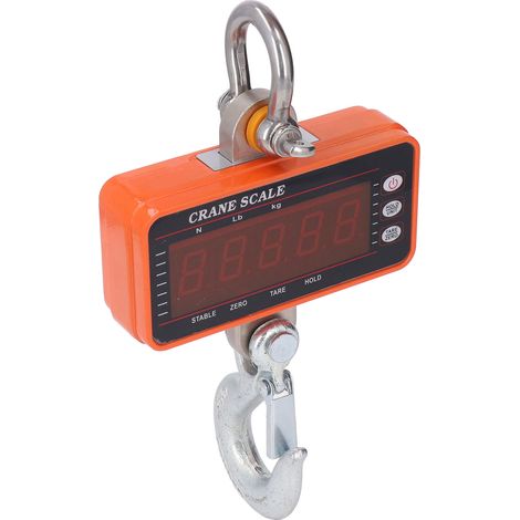 Balance numérique pour grue, affichage LED 5 chiffres, télécommande sans fil, balance suspendue haute précision pour charges lourdes jusqu'à 1000 kg (500 g). (1/5)