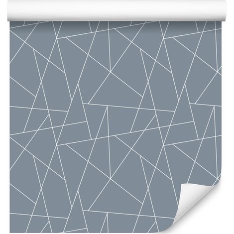 Papier peint à motif géométrique, fond bleu, centre bleu, 50 x 1000 cm (1/5)