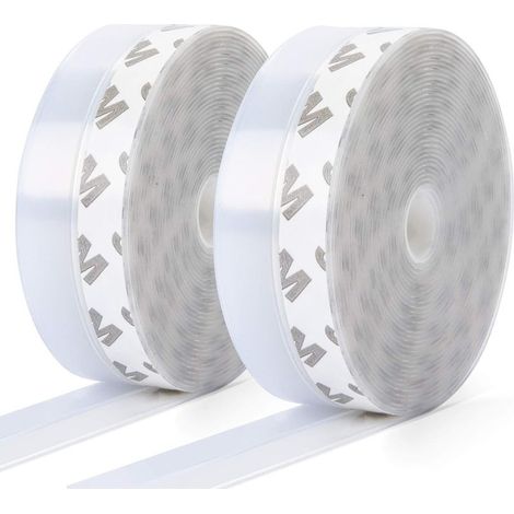 10m×25mm 2 Pack Bande D'étanchéité en Silicone,Joint de Portes et fenêtres Auto-adhésif, Transparent Joint de Fond de Porte pour Anti-poussière, Résistant aux Intempéries, Insonorisant - 10m (1/5)
