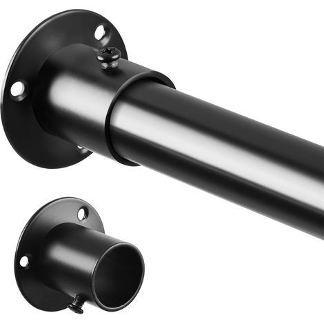 Teleskop-Kleiderstange, Duschvorhangstange, 25 mm Durchmesser, einfach zu montieren und platzsparend, schwarz (50-70 cm) (1/5)