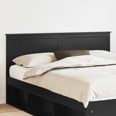 vidaXL Cabecero Roble Negro Madera de ingeniería (1/5)
